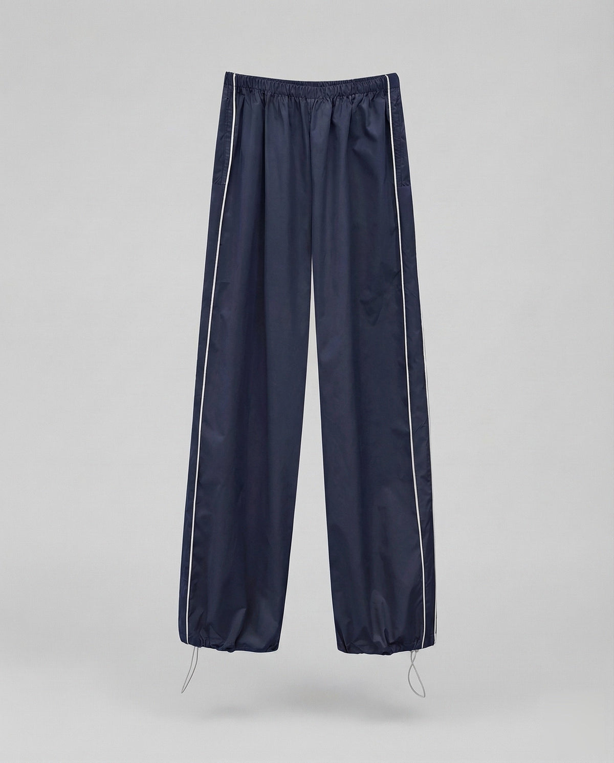 Women's Nylon Track Pants with Adjustable Hem Drawstrings