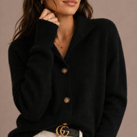 Women's Relaxed-Fit Collared Knit Button-Up Cardigan Sweater