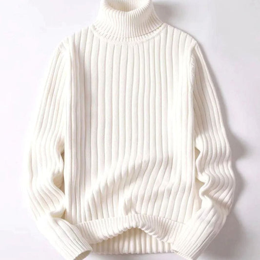 Women's Ribbed Roll Neck Knit Sweater