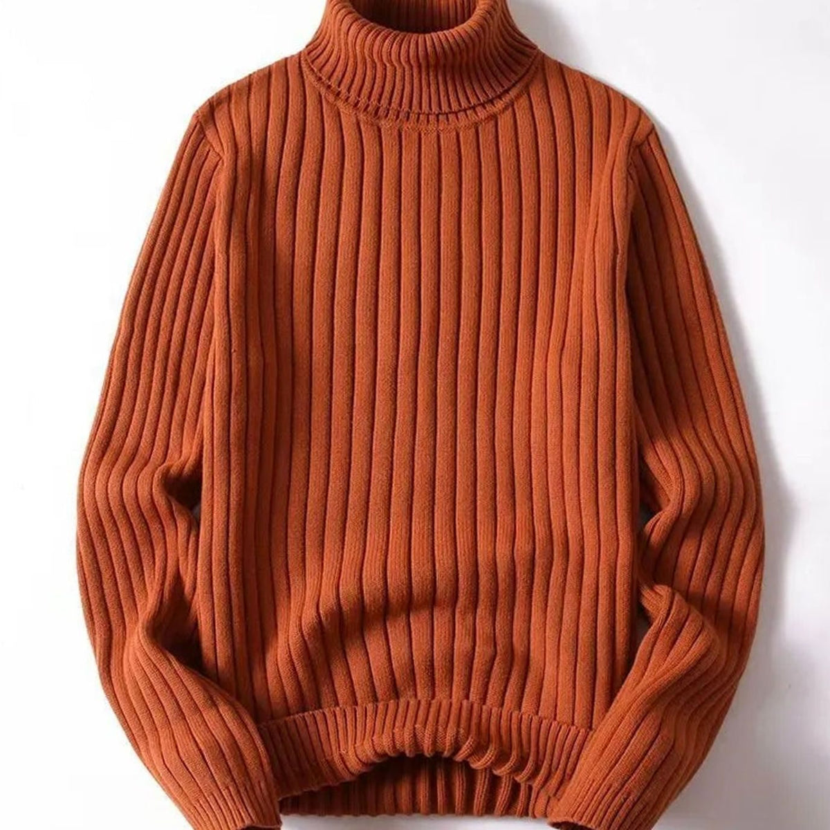 Women's Ribbed Roll Neck Knit Sweater