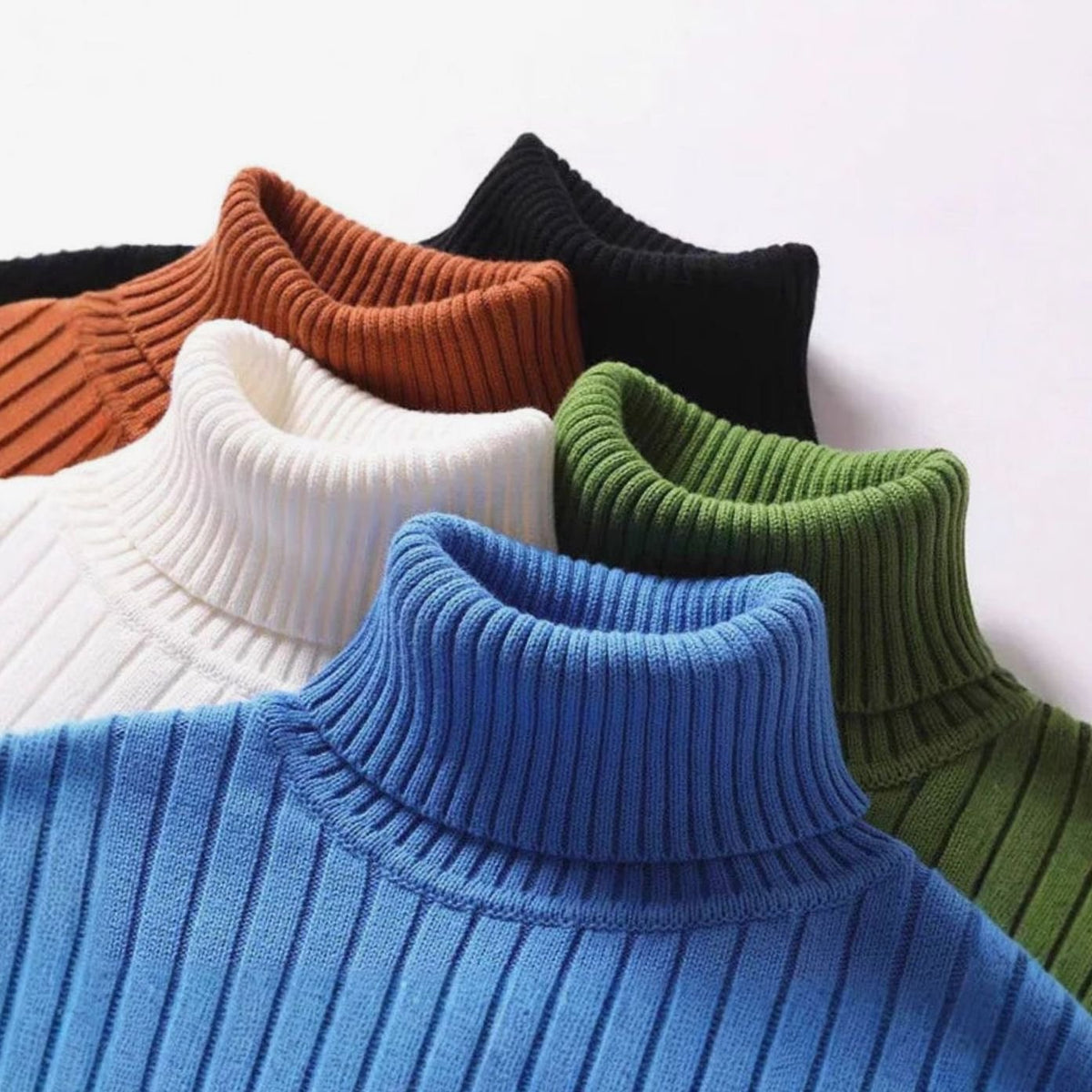 Women's Ribbed Roll Neck Knit Sweater