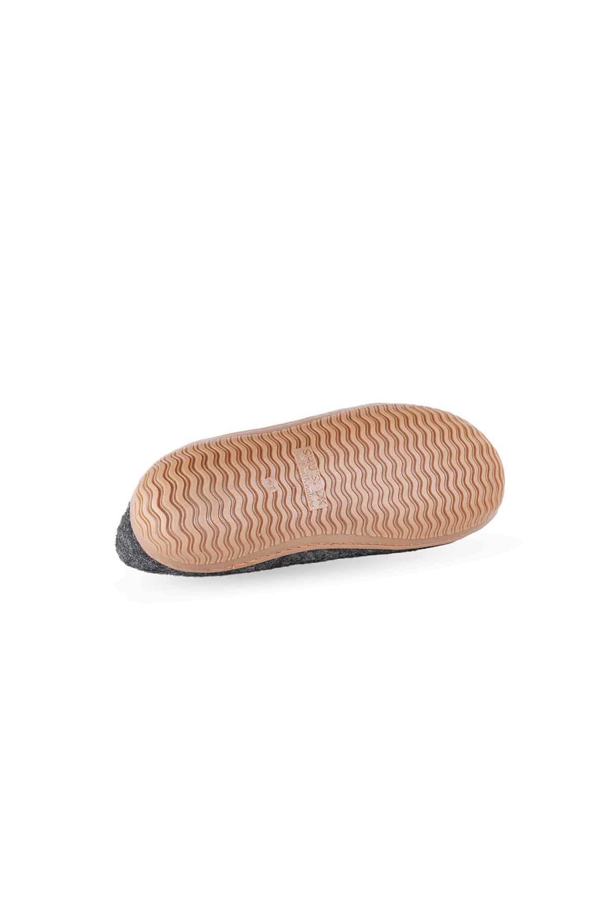 Wool Slippers (100% Pure Wool) with Rubber Sole - Charcoal