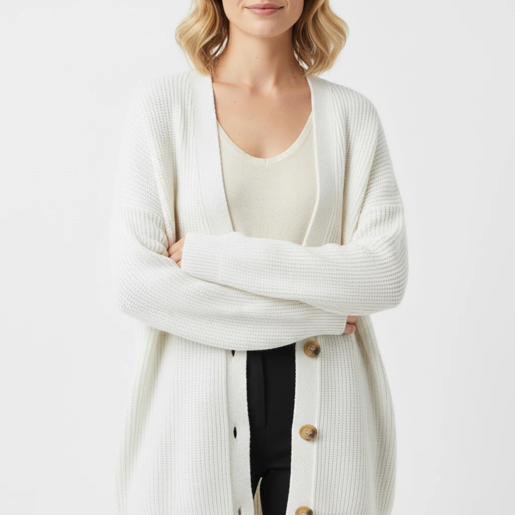 Oversized Ribbed Knit Cardigan for Women