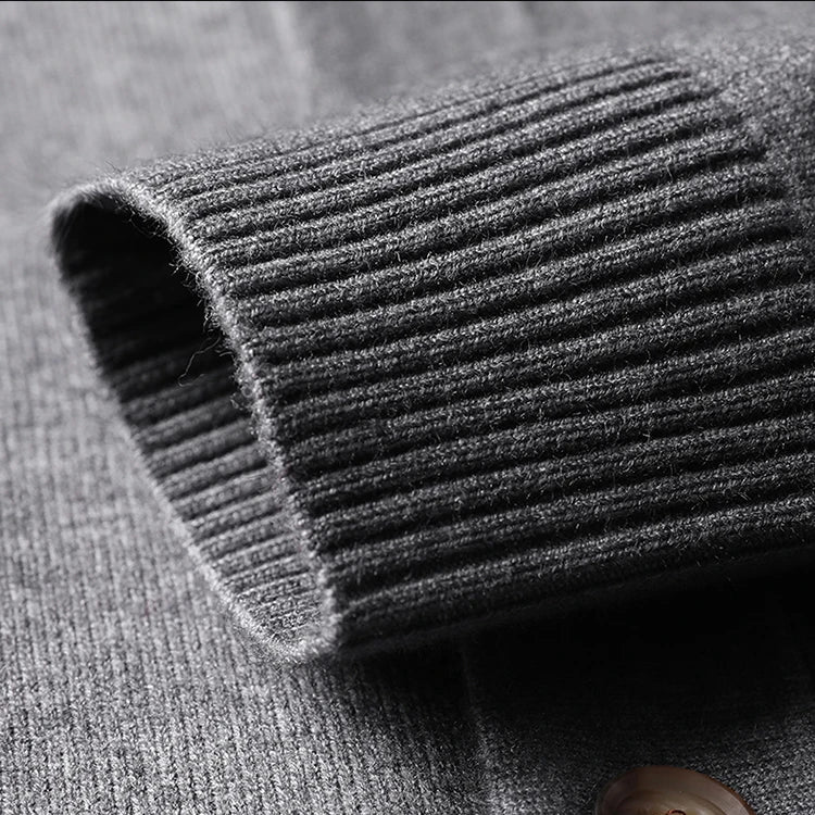 Image of Zane | Men's Button-Down Ribbed Knit Cardigan