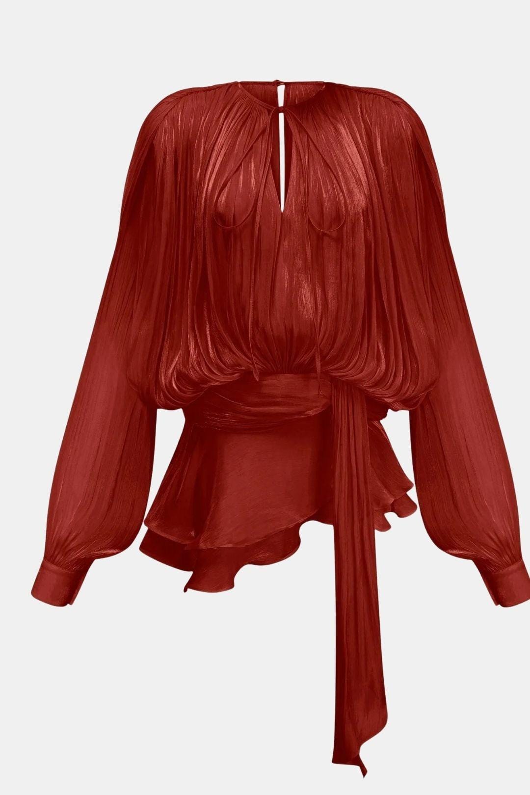 Image of Zoe | Women's Tie Neck Long Sleeve Mini Dress